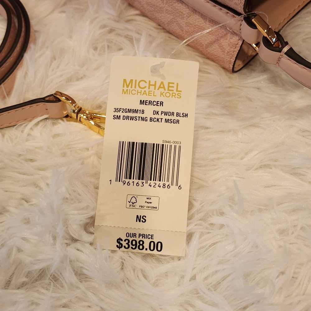 MICHAEL KORS SMALL MERCER BUCKET BAG/DK PWDR BLSH - Picture 15 of 17